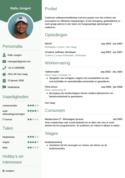 CV van Rafiu Jongert